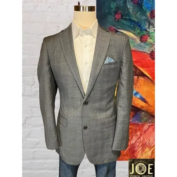 NWOT Joseph Abboud 42L Gray Muted Cobalt Blue Plaid Blazer Sport Coat Jacket - Picture 6 of 15